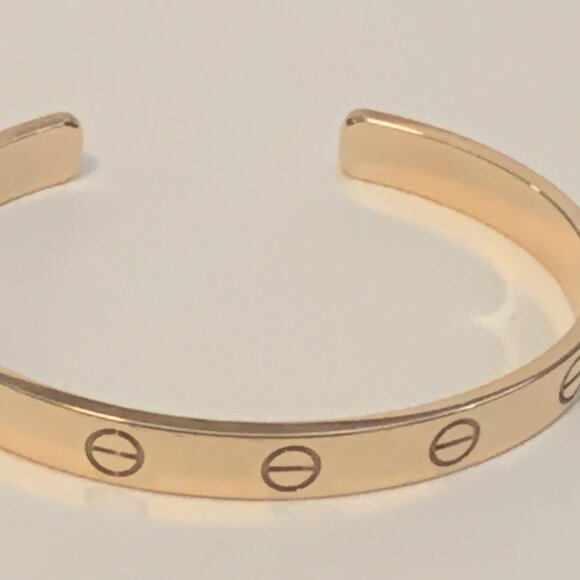 AUTH CARTIER LOVE CUFF BRACELET 18K ROSE GOLD EXC! sz16 ALL receipts / Box / Bag - Picture 2 of 16